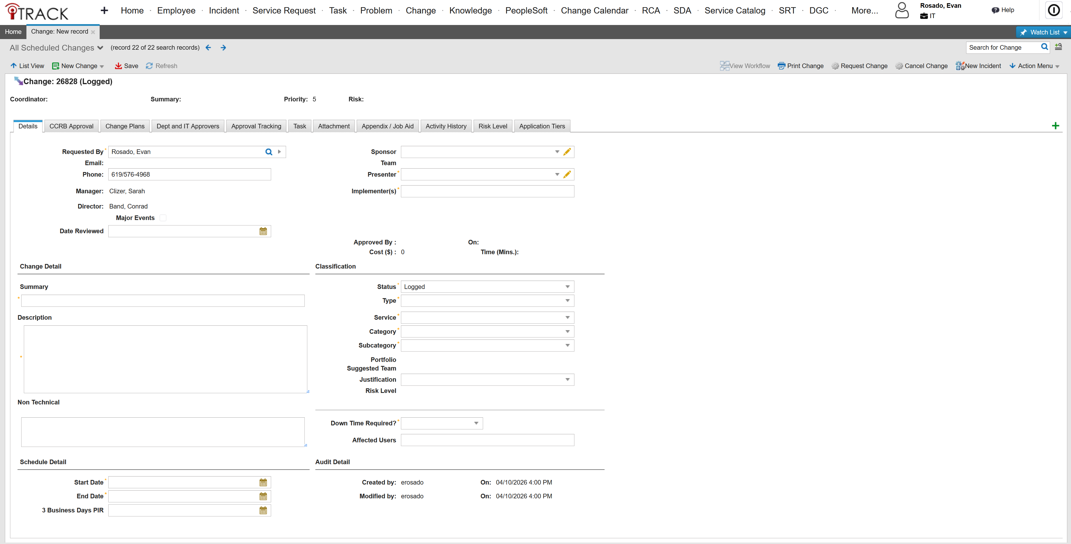iTrack Change 26828 — Details Tab